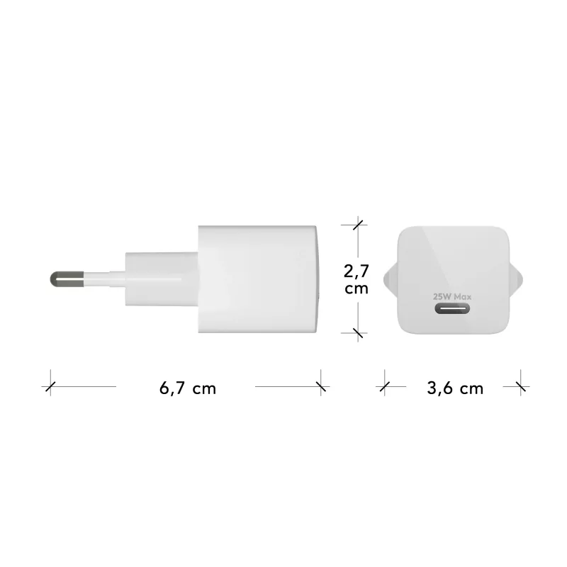 dbramante1928 re-charge Pro - Sieninis USB-C 25W įkroviklis, baltas