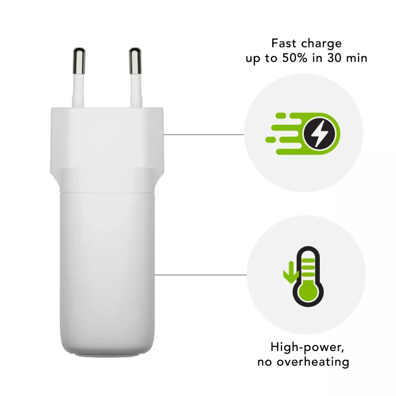 dbramante1928 re-charge Pro - Sieninis įkroviklis USB-C 65W - Baltas