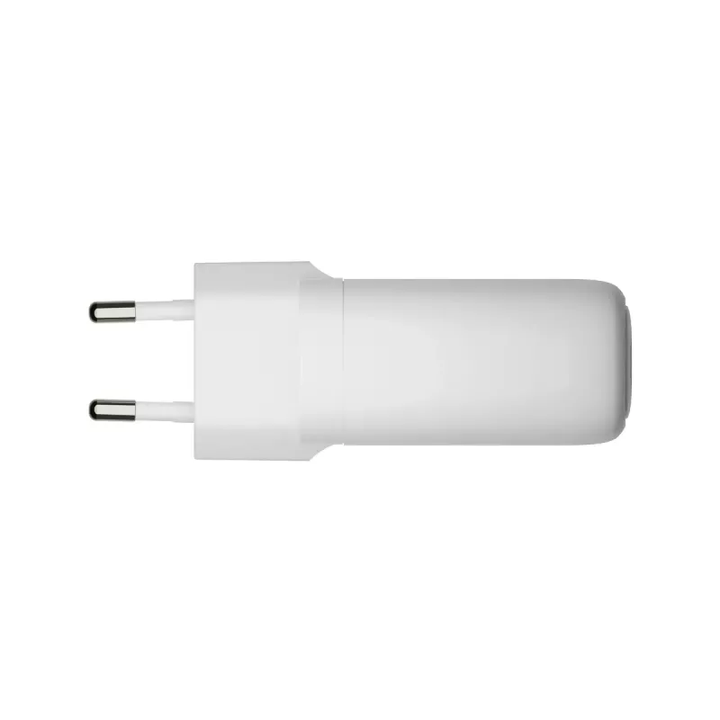 Įkroviklis d bramante re-charge Pro EU – vidaus AC 110–240 V, USB‑C 65 W + USB‑A 18 W, baltas