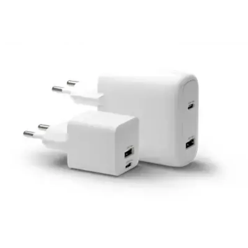 Įkroviklis d bramante re-charge Pro EU – vidaus AC 110–240 V, USB‑C 65 W + USB‑A 18 W, baltas