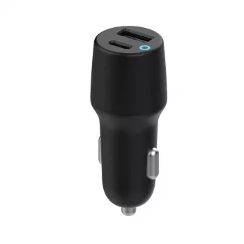 Automobilinis greitasis įkroviklis eSTUFF ES631031 38 W, USB-C PD + USB-A, juodas anglies pluošto apdaila