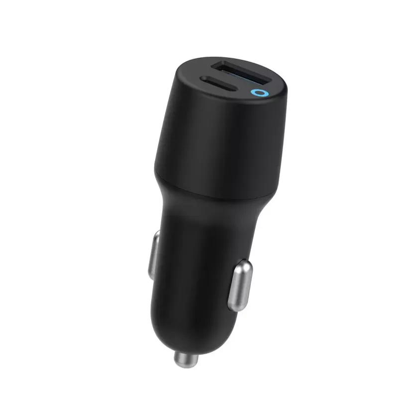 Automobilinis greitasis įkroviklis eSTUFF ES631031 38 W, USB-C PD + USB-A, juodas anglies pluošto apdaila