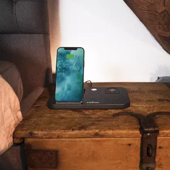 Belaidė daugiafunkcinė įkrovimo stotelė Veho DS-7 sidabrinė Qi USB Type-C 10W