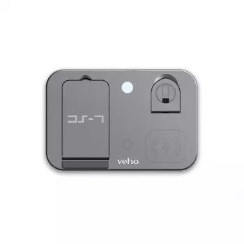 Belaidė daugiafunkcinė įkrovimo stotelė Veho DS-7 sidabrinė Qi USB Type-C 10W