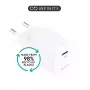 eSTUFF ES637025-BULK greitasis sieninis kroviklis, USB Type-C, 12 V, balta spalva