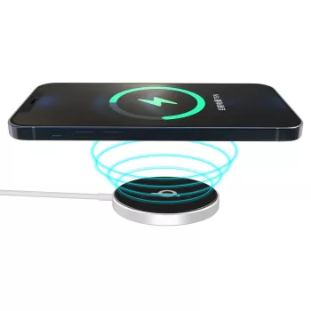 eSTUFF ES638100 belaidis įkroviklis išmaniesiems telefonams, aliuminis, 15 W, greitasis įkrovimas, Qi/MagSafe