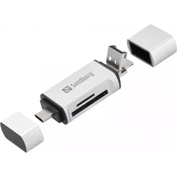 Sandberg Card Reader USB-C+USB+MicroUSB kortelių skaitytuvas