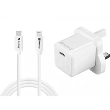 USB-C įkroviklis SANDBERG 441-64 20W UK kištukas – greitas USB Power Delivery įkrovimas