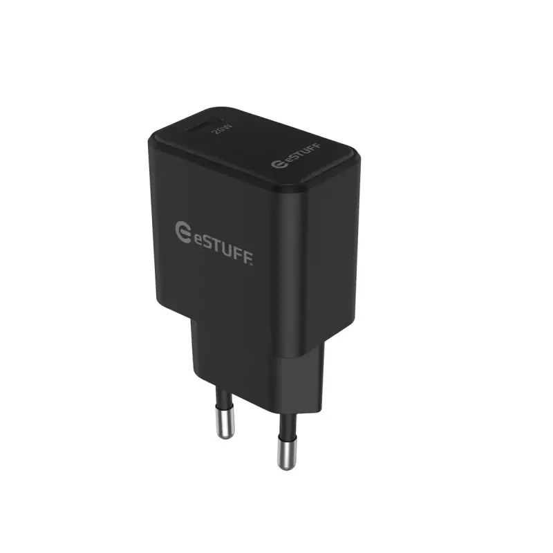 eSTUFF ES635029-BULK USB-C įkroviklis ES 20W, juodas