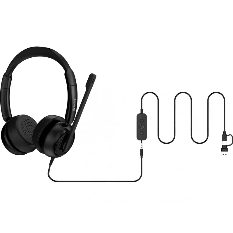 Laidinė ausinė Sandberg 3in1 Office Headset Pro ENC 20–20000 Hz