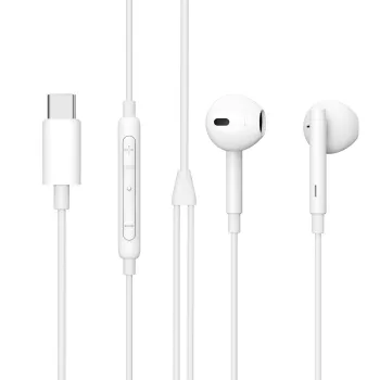 Laidinė ausinė Lenovo ES652200-BULK — USB Type-C, 1,2 m kabelis, balta, skirta skambučiams ir muzikai