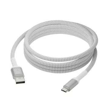 USB-A į USB-C duomenų kabelis d bramante re-charge Pro BRD Cable 2.5 m, USB 2.0, baltas