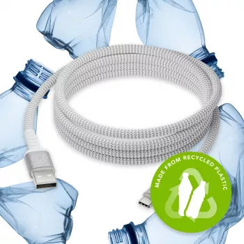 USB-A į USB-C duomenų kabelis d bramante re-charge Pro BRD Cable 2.5 m, USB 2.0, baltas