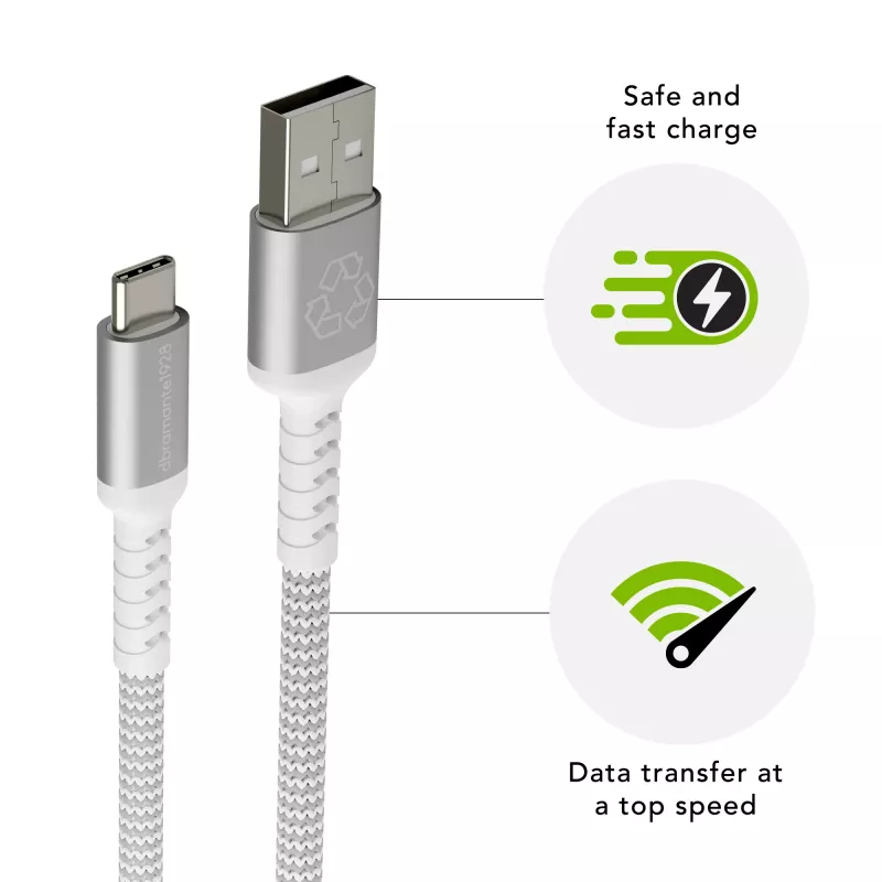 dbramante1928 re-charge Pro - BRD kabelis 1,2 m USB-A į USB-C -W