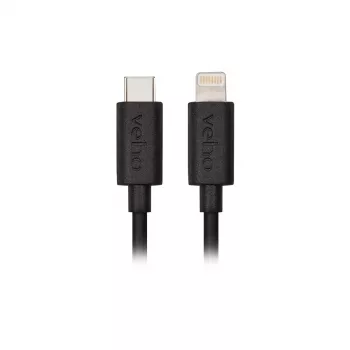 Veho USB-C – Lightning kabelis, 1 m, juodas
