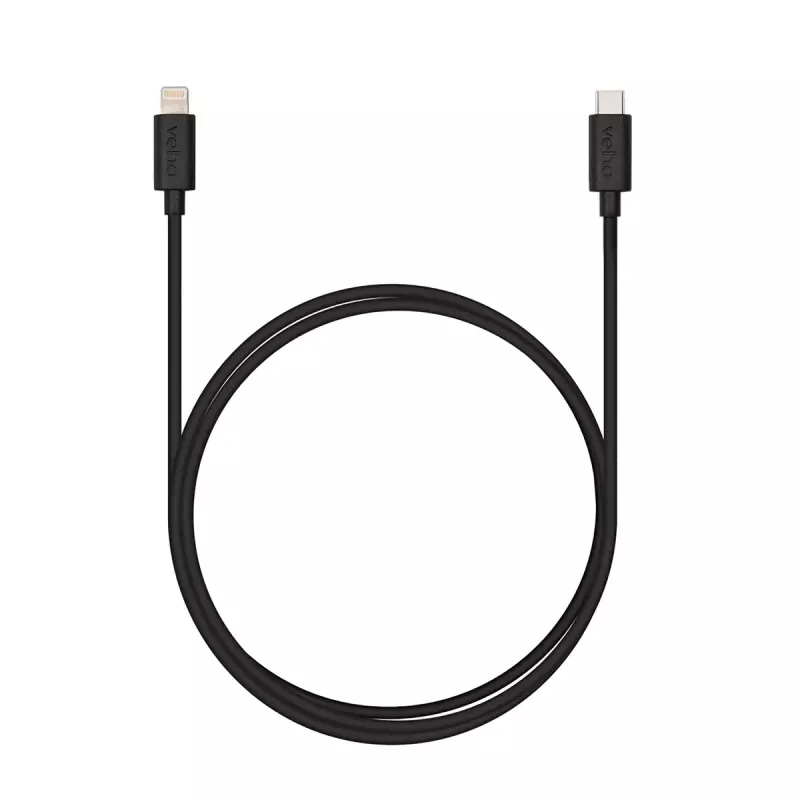 Veho USB-C – Lightning kabelis, 1 m, juodas