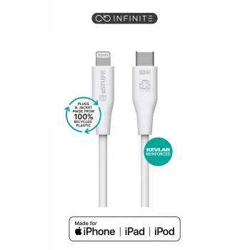 Lightning laidas eSTUFF ES602170-BULK 1m baltas USB C 2.4A