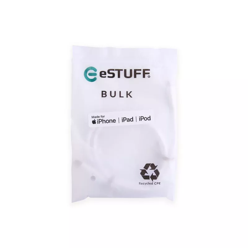 Lightning laidas eSTUFF ES602170-BULK 1m baltas USB C 2.4A