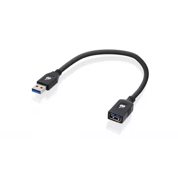 IOGEAR G2LU3AMF USB A prailginimo kabelis USB 3.2 Gen 1 0,3 m juodas
