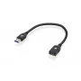 IOGEAR G2LU3AMF USB A prailginimo kabelis USB 3.2 Gen 1 0,3 m juodas