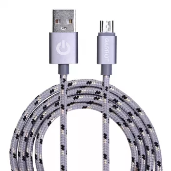 USB laidas Garbot C-05-10195 1m USB A Micro-USB B sidabrinis