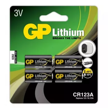 GP Batteries ličio vienkartinė baterija CR123A (Li-MnO2) 3 V, 4 vnt.