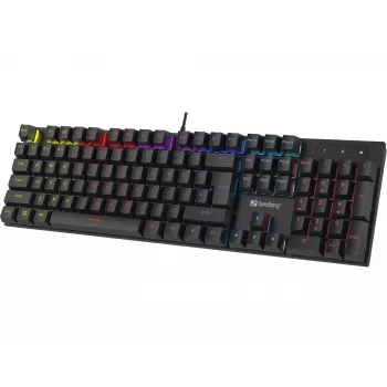 Sandberg Mechanical Gamer Keyboard Vokiška mechaninė klaviatūra, pilno dydžio, laidinė USB, QWERTZ, RGB LED