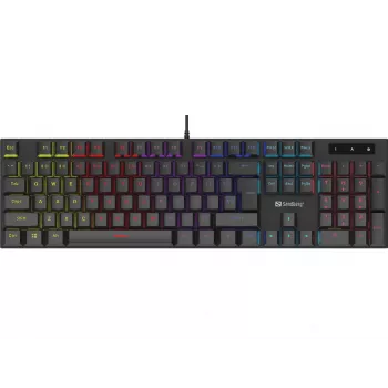 Sandberg Mechanical Gamer Keyboard Vokiška mechaninė klaviatūra, pilno dydžio, laidinė USB, QWERTZ, RGB LED