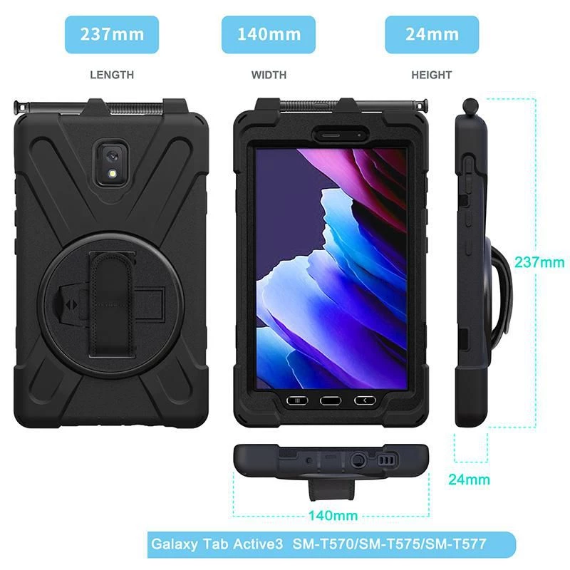 eSTUFF AUSTIN Defender dėklas Samsung Galaxy Tab Active3 – juodas