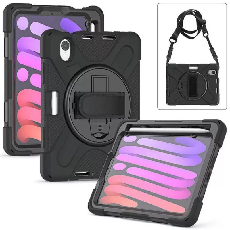eSTUFF ES681555-BULK AUSTIN Defender galinis dangtelis planšetei 21,1 cm (8,3 colio), skirtas Apple iPad mini (6-osios kartos), polikarbonatas, silikonas, juodas