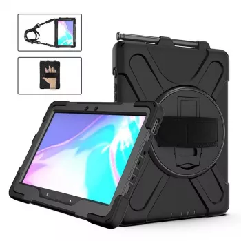 eSTUFF CHICAGO viso korpuso apsauginis dėklas Samsung Galaxy Tab Active Pro / Active 4 Pro – juodas