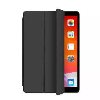 eSTUFF DENVER Folio dėklas iPad 9.7 2018/2017 – juoda PU oda / skaidrus