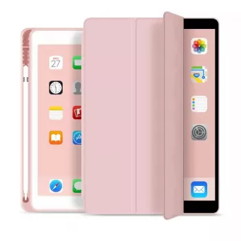 eSTUFF SEATTLE dėklas iPad 9.7 2018/2017 - rožinė PU oda