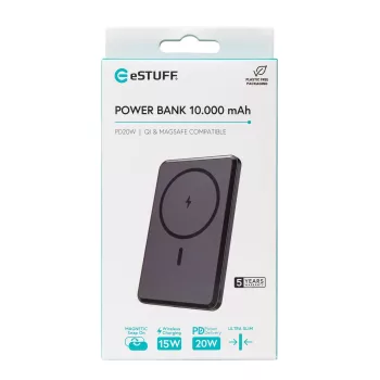 eSTUFF ES641101 Power Bank 10000 mAh Belaidis Įkrovimas Juoda