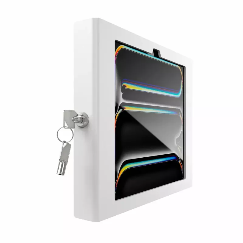 Sieninis užrakinamas dėklas iPad Pro 11 col. – Maclocks Compulocks Apex, skirtas M4 ir M5, baltas, su 2 raktais