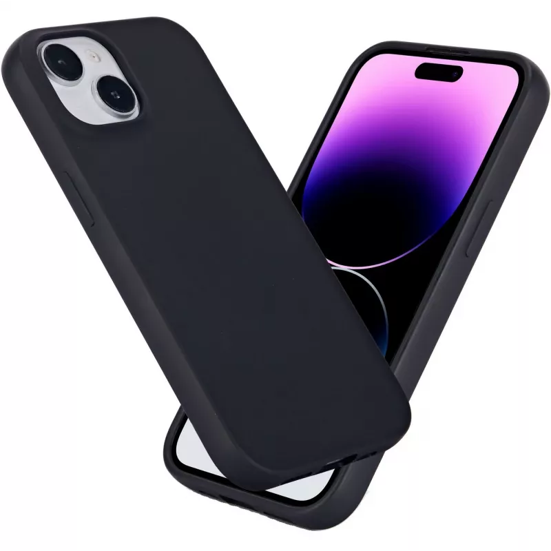 eSTUFF Infinite Vienna ES67101025-BULK galinis dangtelis mobiliajam telefonui Apple iPhone 15, suderinamas su MagSafe, TPU, juodas