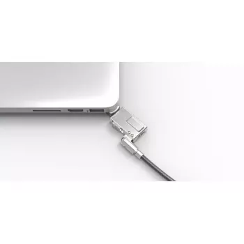 Compulocks MBA11BRW kabelio spyna su raktu, aliumininis laikiklis, nerūdijančio plieno kabelis, sidabrinė