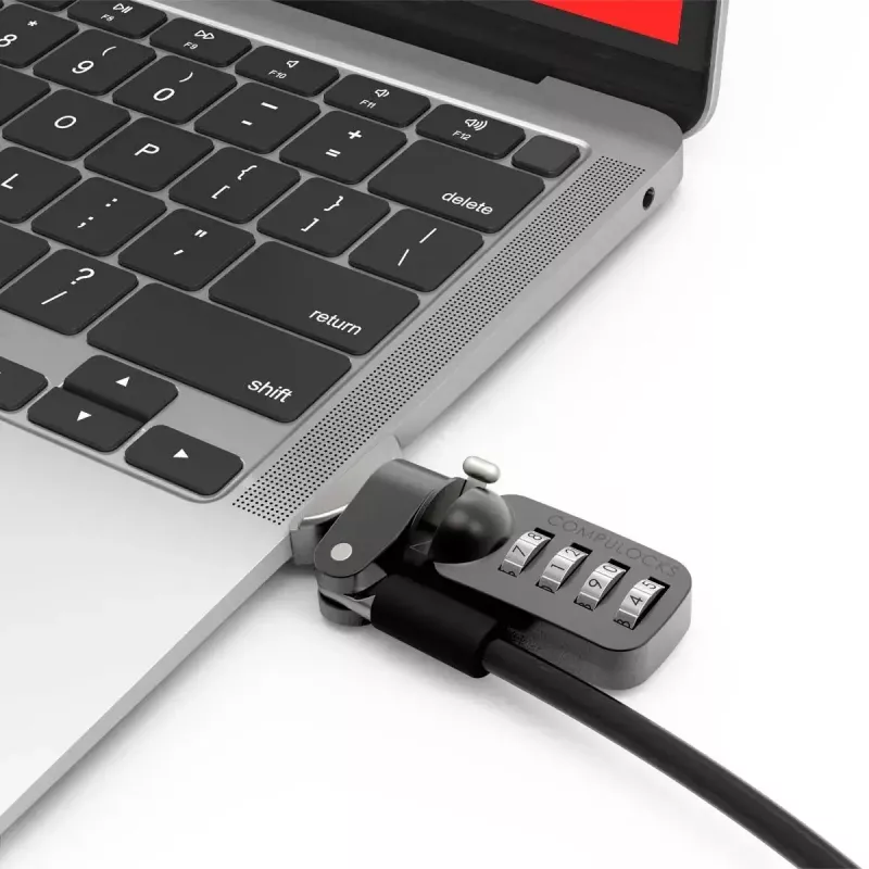 Compulocks Ledge MacBook Air 13 inch M2/M3 apsauginis adapteris su kombinaciniu užraktu, sidabrinis