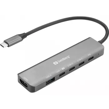 Sandberg USB-C 6-in-1 MediaDock dokų stotelė