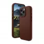 Dėklas dbramante1928 Roskilde – piniginė su dangteliu, odinis, rudas, skirtas Apple iPhone 16 Pro Max