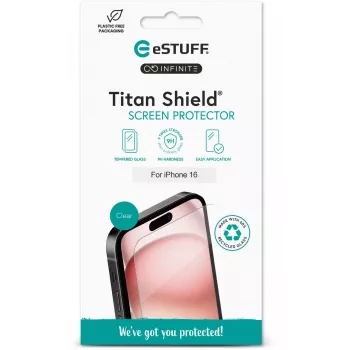 eSTUFF ES501420 apsauginis stiklas Apple iPhone 16 skaidrus 1 vnt.