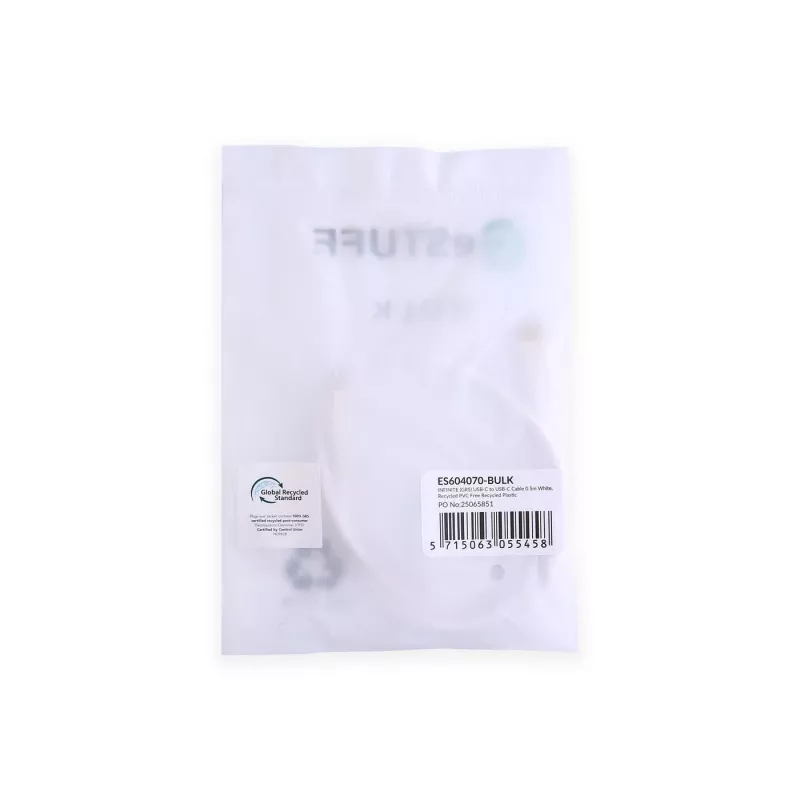 eSTUFF ES604070-BULK USB laidas USB 2.0 0,5 m USB-C baltas