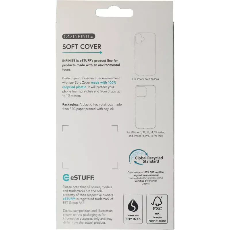 eSTUFF ES67101054 telefono dėklas 15,5 cm (6,1 colio) Juodas