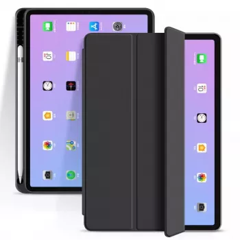 eSTUFF SEATTLE dėklas iPad 10.2 - juoda PU oda su pieštuko laikikliu