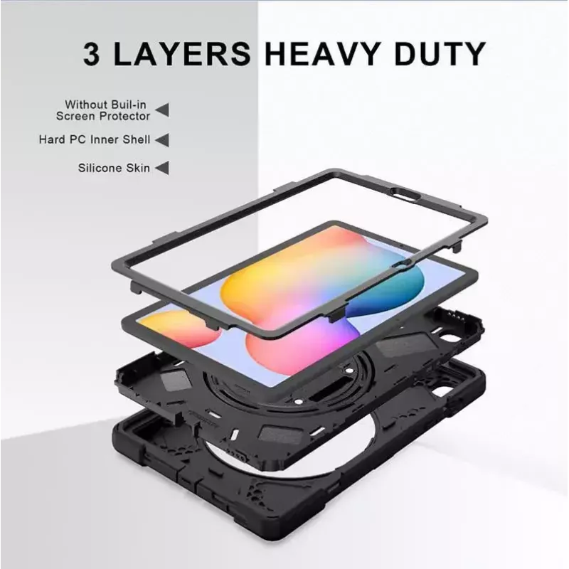 eSTUFF AUSTIN Defender Dėklas Samsung Galaxy Tab S6 Lite 2022/2020 Juodas