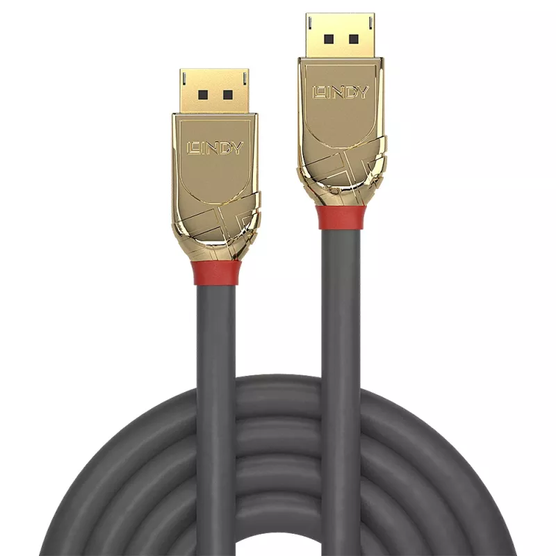 Lindy 3 m DisplayPort 1.4 laidas, Gold Line