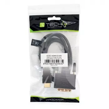 Techly ICOC-HDMI-D-045 5 m DVI-D – HDMI adapterio laidas, juodas