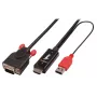 Lindy 1 m HDMI į VGA keitiklio adapterio kabelis, juodas