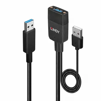 Lindy 35m hibridinis USB 3.2 Gen 2 Type A kabelis, juodas ABS