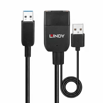 Lindy 35m hibridinis USB 3.2 Gen 2 Type A kabelis, juodas ABS